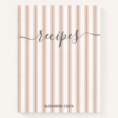  gestreepte minimalistische script aangepaste rece notitieboek (Voorkant)