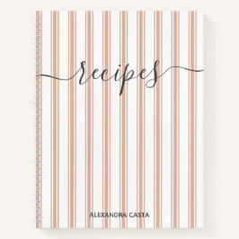  gestreepte minimalistische script aangepaste rece notitieboek