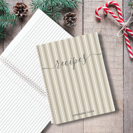  gestreepte minimalistische script aangepaste rece notitieboek