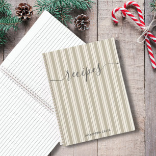  gestreepte minimalistische script aangepaste rece notitieboek