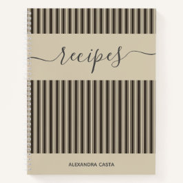  gestreepte minimalistische script aangepaste rece notitieboek