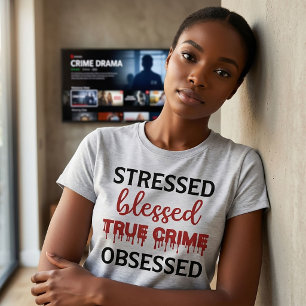 Gestreepte, misdadige True Crime geobsedeerd door  T-shirt