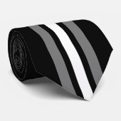 Gestreepte Mode Stropdas voor mannen-zwart/wit/gri (Opgerold)