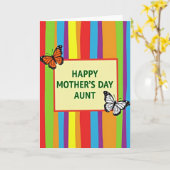 Gestreepte Moederdag Oom Kaart (Gele Bloem)