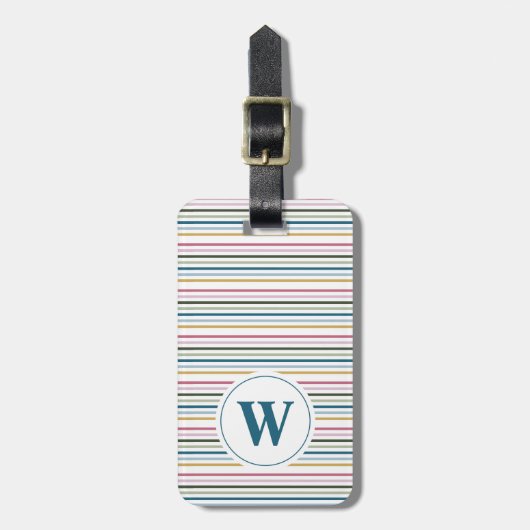 Gestreepte Monogram Bagage Labels (Voorkant verticaal)