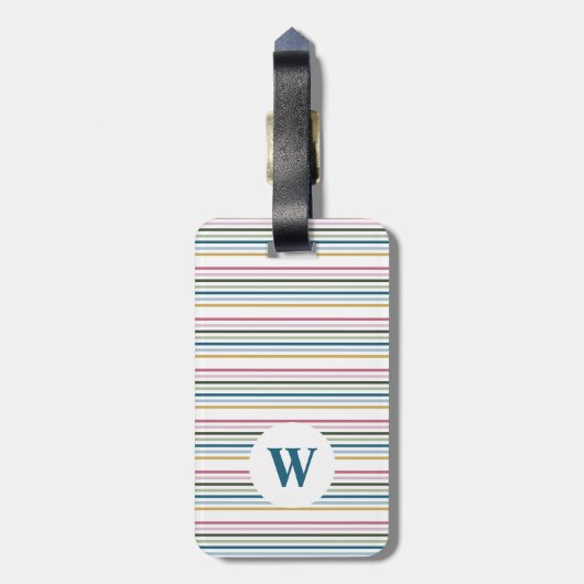 Gestreepte Monogram Bagage Labels (Achterkant verticaal)