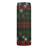 Gestreepte monogram Snowflakes Rustige naam Thermosbeker (Achterkant)