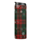 Gestreepte monogram Snowflakes Rustige naam Thermosbeker (Geroteerd rechts)