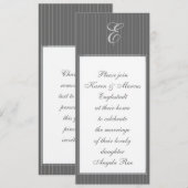 Gestreepte Monogram Uitnodigingen (Voorkant / Achterkant)