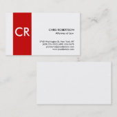 Gestreepte Monogram White Standard Visitekaartje (Voorkant / Achterkant)