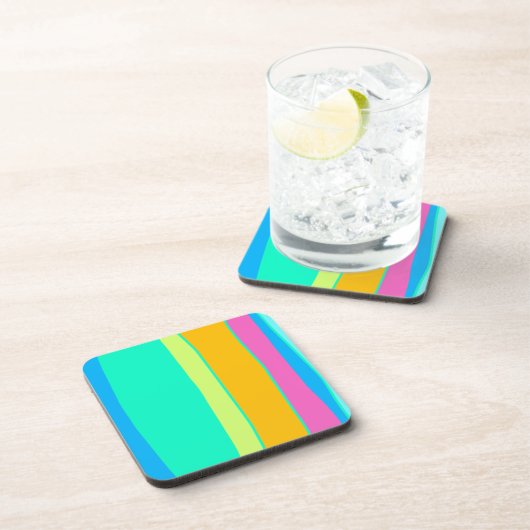 Gestreepte multicolleur bier onderzetter (Rechterzijde)