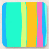 Gestreepte multicolleur bier onderzetter (Voorkant)