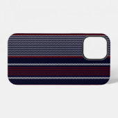 Gestreepte naadloze patroon met marineblauw, r iPhone hoesje (Achterkant horizontaal)