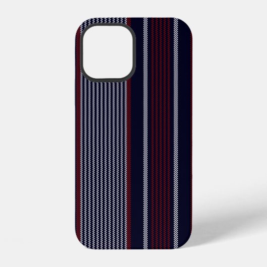Gestreepte naadloze patroon met marineblauw, r iPhone hoesje (Achterkant)