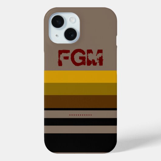 Gestreepte naam initialen Case-Mate iPhone case (Achterkant)