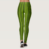 gestreepte olijf leggings (Achterkant)
