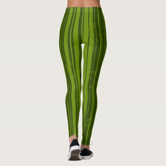 gestreepte olijf leggings (Achterkant)