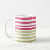gestreepte olijf roze  koffiemok (Links)