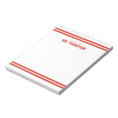 Gestreepte Onderwijzers School Notitieblok (Linkerzijde)