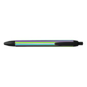 Gestreepte Paarse, Aqua & Chartreuse Pen (Achterkant)