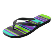 Gestreepte Paarse Aqua & Chartreuse Unisex Teensli Teenslippers (Schuin)