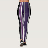 Gestreepte paarse en zwarte leggings (Achterkant)