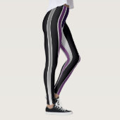 Gestreepte paarse en zwarte leggings (Rechts)