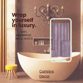 Gestreepte Paarse Mauve Bad Handdoek