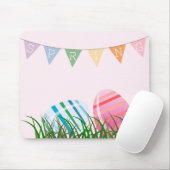 Gestreepte paaseieren Lavendel Mousepad Muismat (Met muis)
