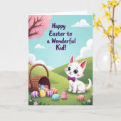 Gestreepte Pastel Lente Kaart (Gele Bloem)