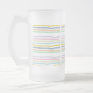 Gestreepte pastels (horizontale Mok), bevroren Matglas Bierpul
