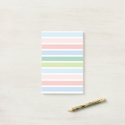 Gestreepte Pastels Post-it® Notes (Op bureau)