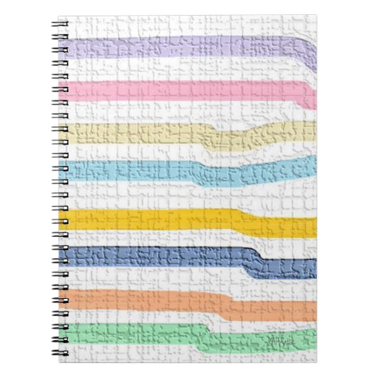 Gestreepte Pastels Textuur Notitieboek (Voorkant)