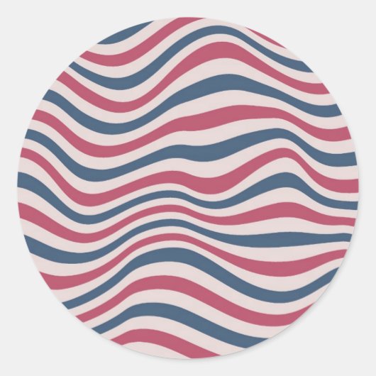 Gestreepte patroon 2 ronde sticker (Voorkant)