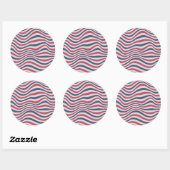 Gestreepte patroon 2 ronde sticker (Vel)