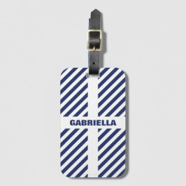 Gestreepte patroon en naam bagagelabel