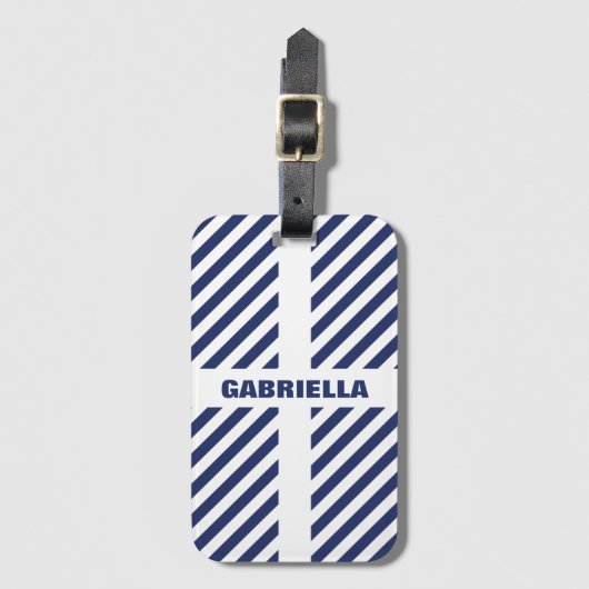 Gestreepte patroon en naam bagagelabel (Voorkant (verticaal))