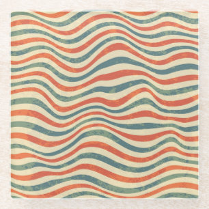 Gestreepte patroon glazen onderzetter