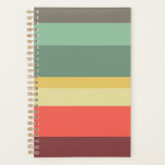 Gestreepte patroon met Retro Planner<br><div class="desc">Planner met horizontale gestreepte achtergrond in een retro-geïnspireerd kleurenschema.</div>