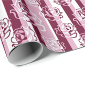 Gestreepte patroon met rozen cadeaupapier (Rol Hoek)