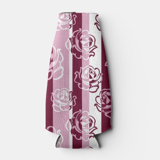 Gestreepte patroon met rozen flesjeskoeler (Voorkant)