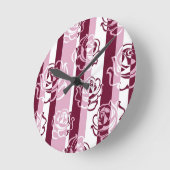 Gestreepte patroon met rozen ronde klok (Hoek)