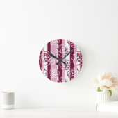 Gestreepte patroon met rozen ronde klok (Huis)