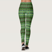 Gestreepte Peacock Mandala Kaleidoscoop Medaillon Leggings (Achterkant)