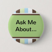 Gestreepte pen ronde button 5,7 cm (Voorkant)