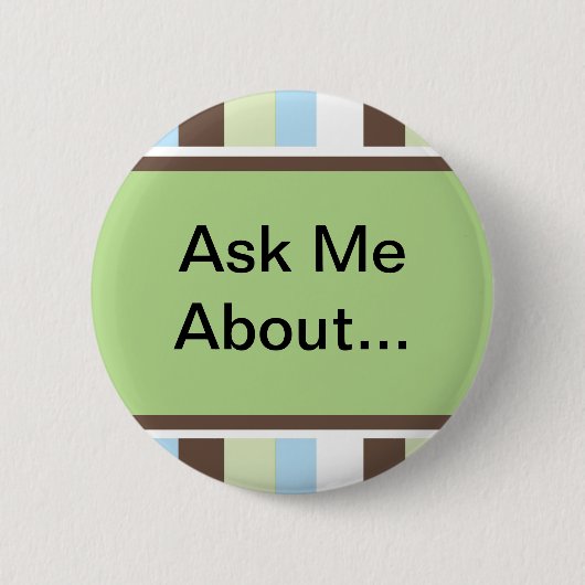 Gestreepte pen ronde button 5,7 cm (Voorkant)