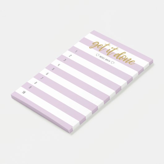 Gestreepte penseel met briefing klaar post-it® notes (Schuin)