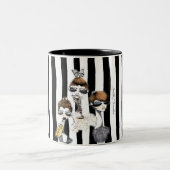 Gestreepte Pixie Cup Tweekleurige Koffiemok (Center)