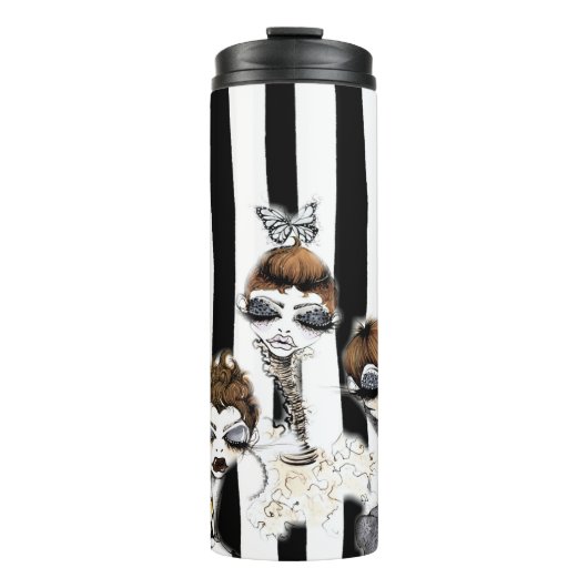 Gestreepte Pixies Travel Cup Thermosbeker (Voorkant)