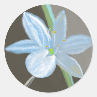 Gestreepte Planten bloesem Ronde Sticker